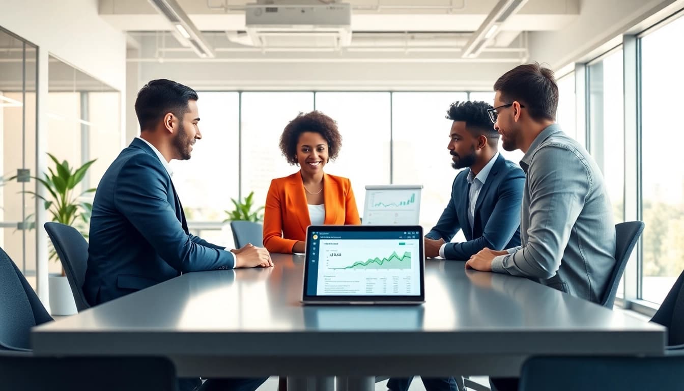 Engage with WhatsApp Business CRM strategies in a modern office setting.