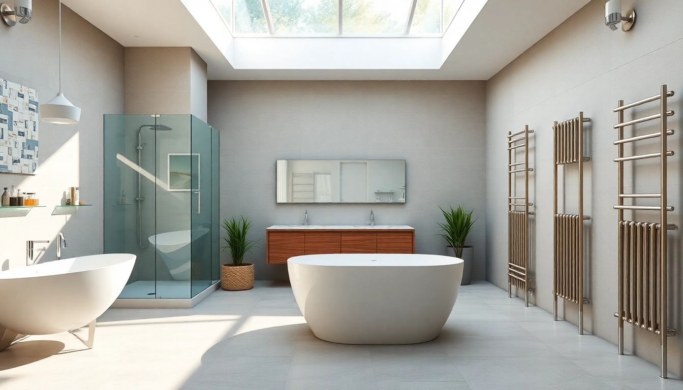 Sonni sanitär GmbH zeigt elegante Bademöbel und Duschwände in modernem Ambiente.