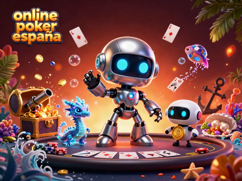 Participa en juegos de póker online en España en una ilustración vibrante y atractiva