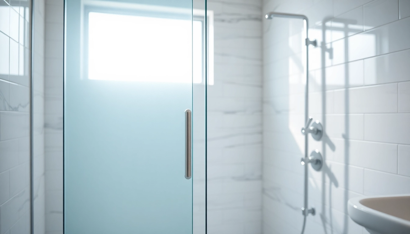 Showcasing sleek sliding shower doors in a modern bathroom with elegant design elements.