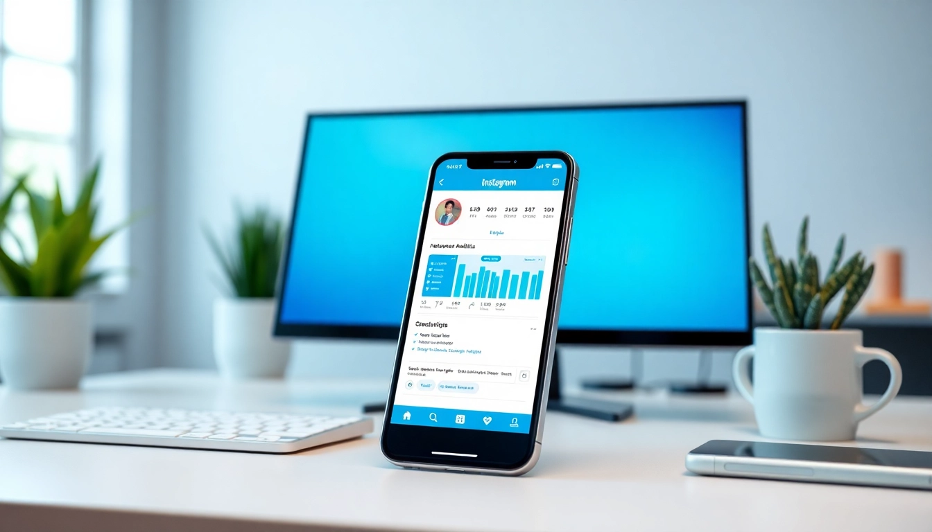 インスタ フォロワー購入 おすすめを示す魅力的なスマートフォンの画面とデスクトップのセットアップ。