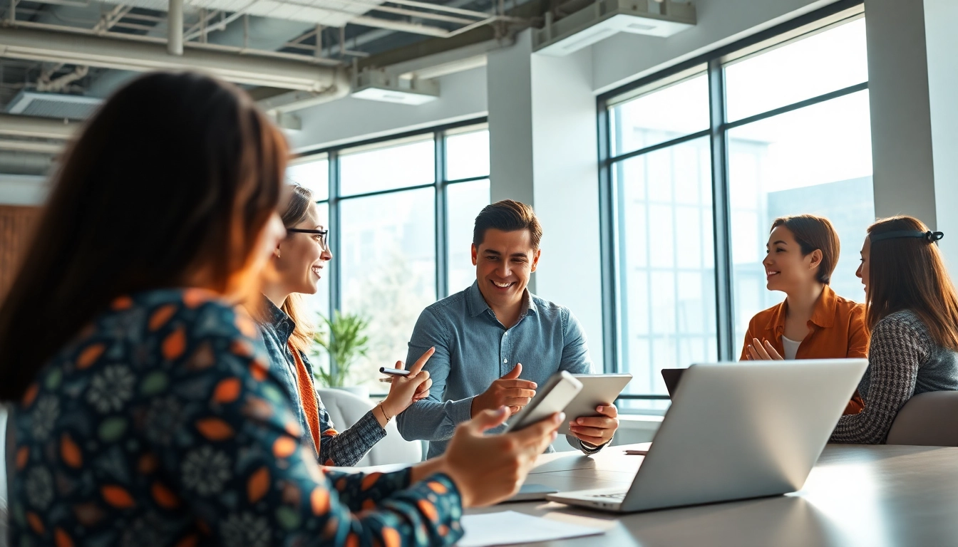 Collaborative scene featuring an ai assistant for enterprise teams enhancing productivity through teamwork.
