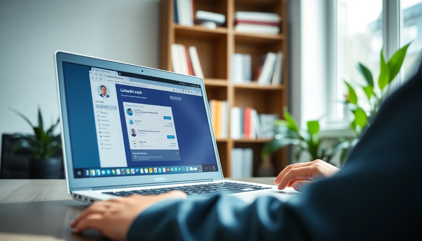 Extract emails from LinkedIn profiles using a professional data extraction tool in an office