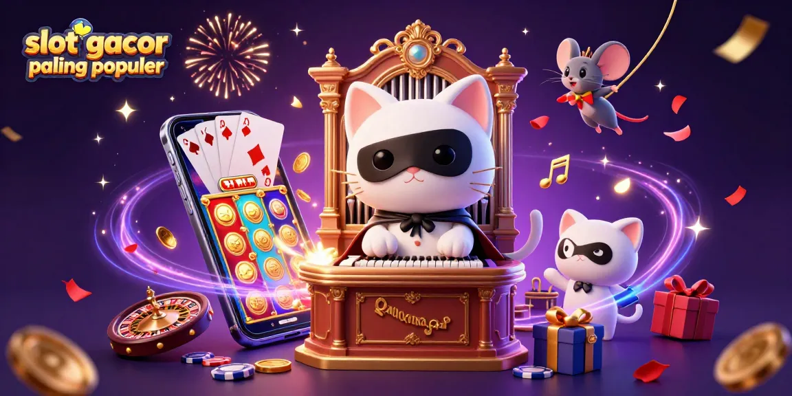 Menampilkan slot gacor paling populer dengan elemen permainan slot dan karakter menarik di kasino.