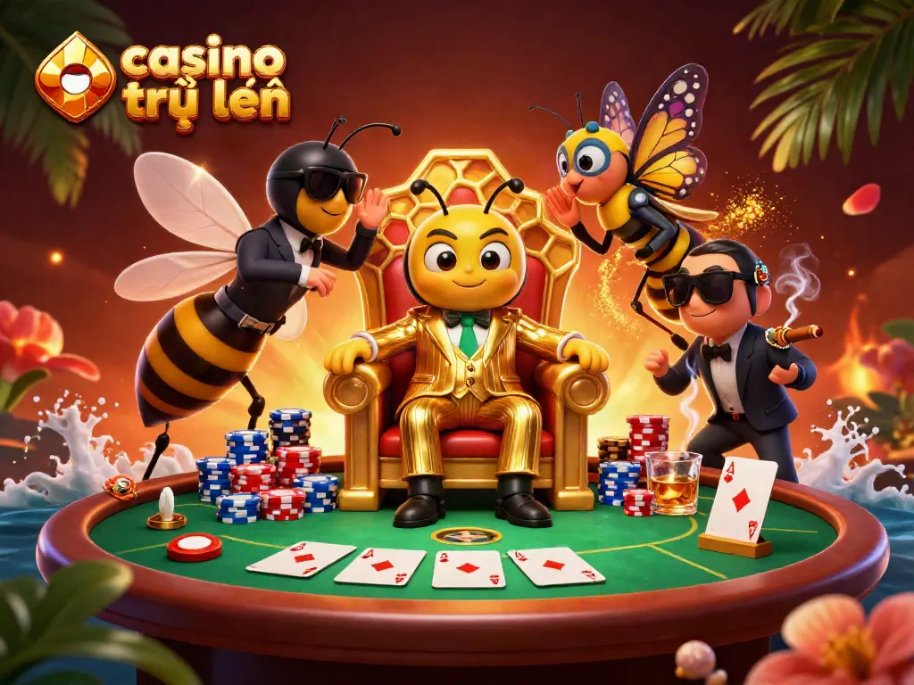 Hình ảnh sòng bạc trực tuyến với bọ vẽ mob boss và các nhân vật độc đáo trong bối cảnh sống động.