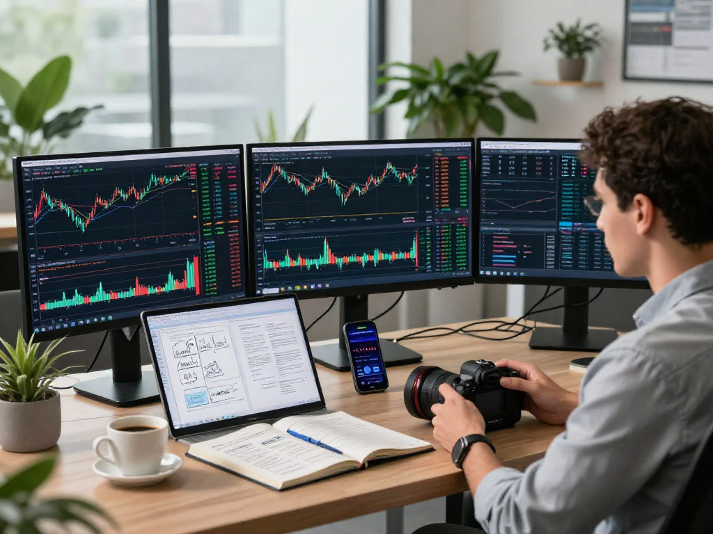 在TradingView官网上,交易者分析多个金融图表,专注于实时市场动态。