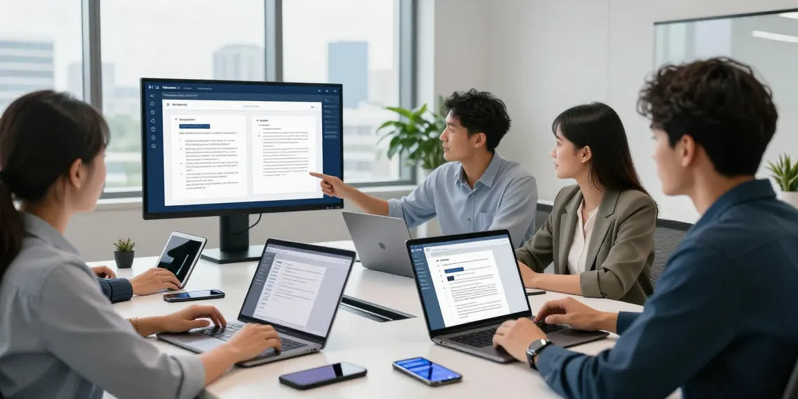 Detect fraud receipt through AI-powered software in a collaborative office setting with professionals analyzing PDFs.