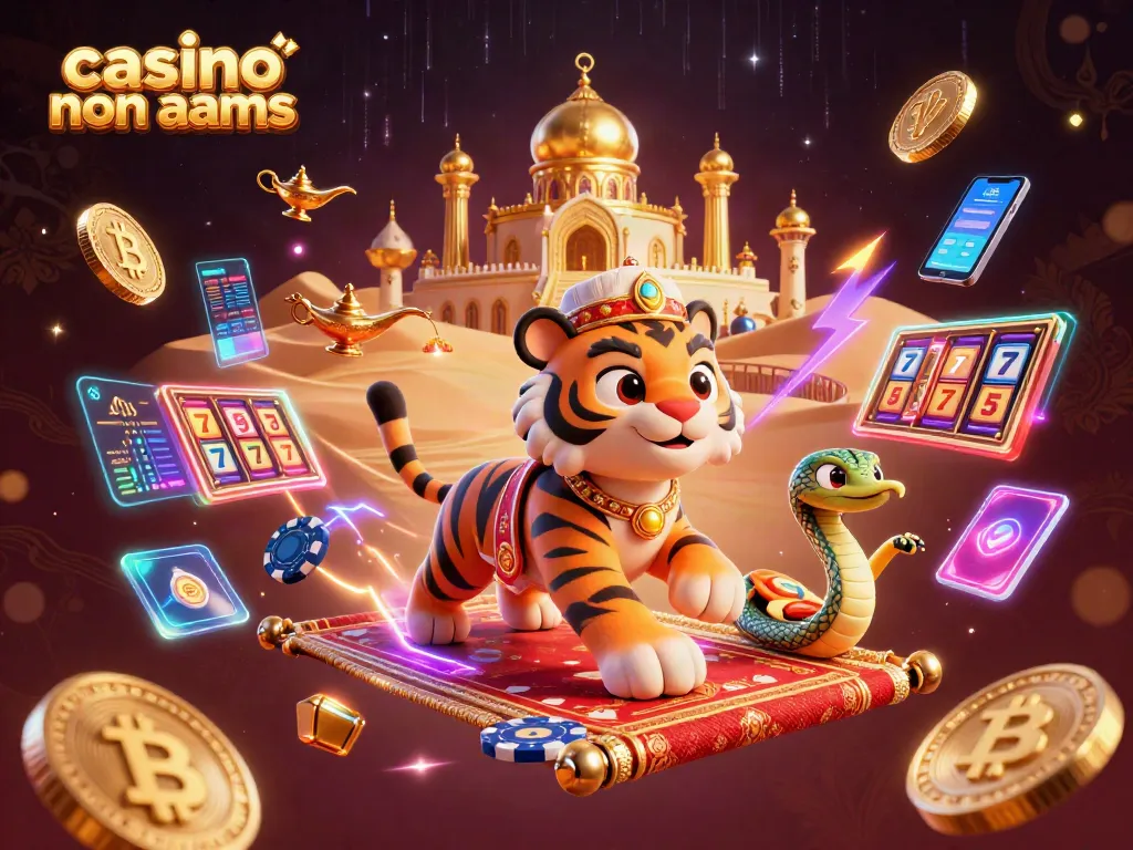 Gioca nei casino non AAMS con la mascotte di un sultano e simboli di poker e oro.