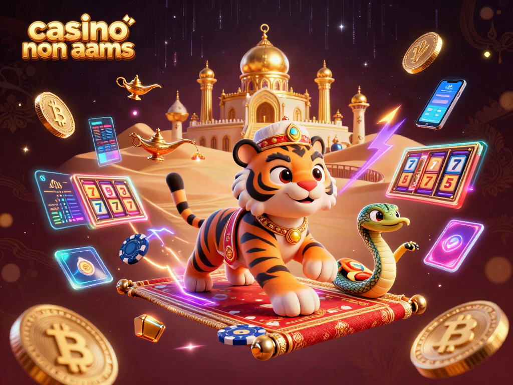 Gioca nei casino non AAMS con la mascotte di un sultano e simboli di poker e oro.