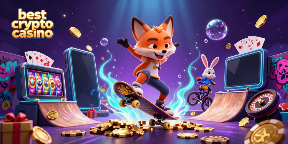 Experience the thrill of the best crypto casino with animated characters showcasing excitement in a vibrant casino scene.