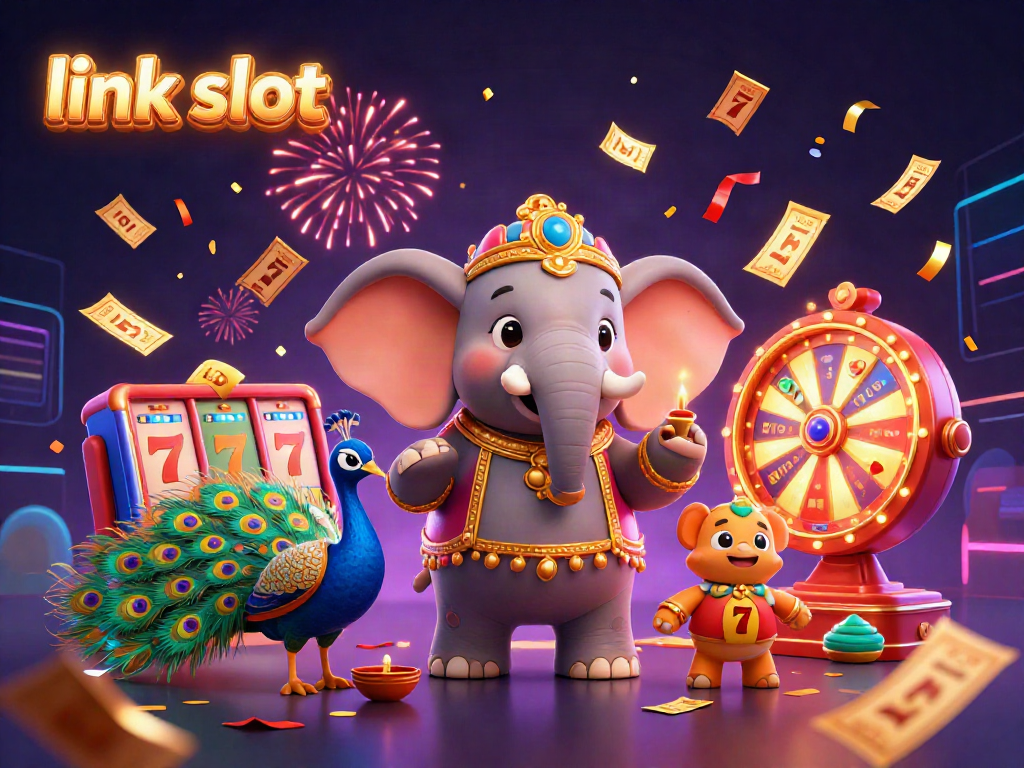 Slot gacor terbaik malam ini dengan simbol slot dan tiket emas dalam gambar yang berwarna-warni