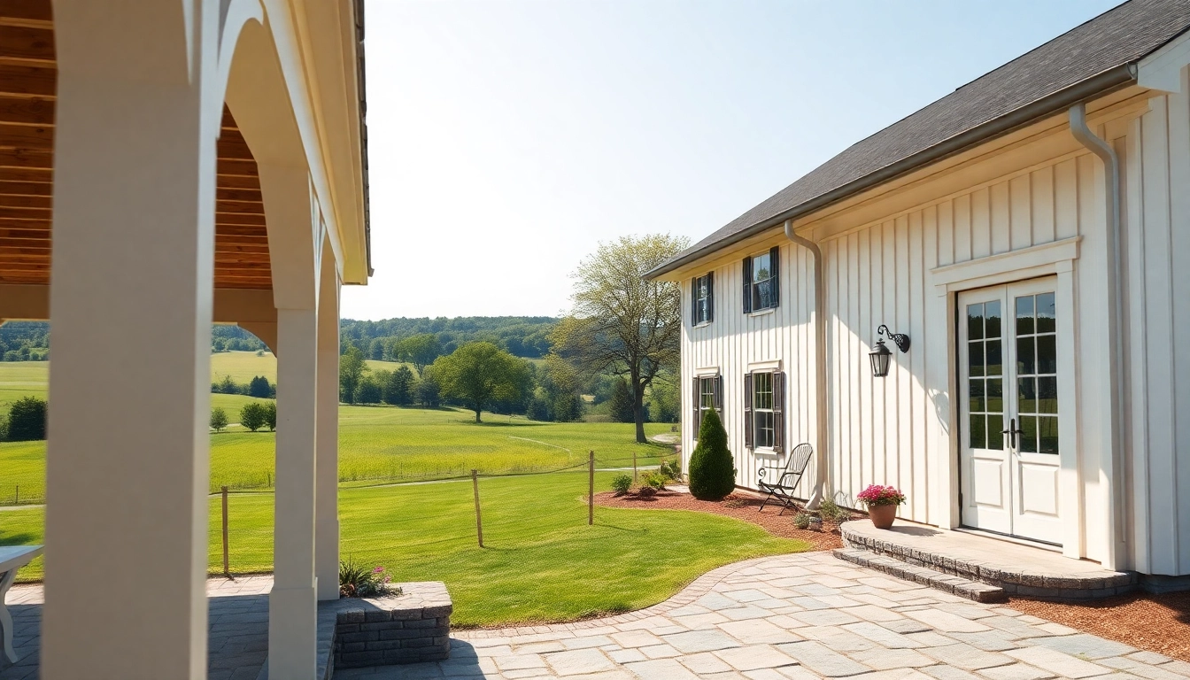 Canton Farmhouse with rustic charm surrounded by lush landscape, showcasing intricate woodwork.