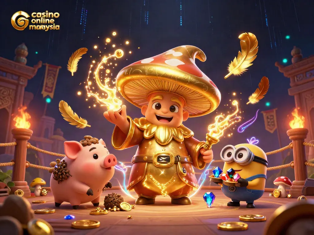 Experience casino online Malaysia with a wizard and his treasure-seeking pig in a magical betting arena.