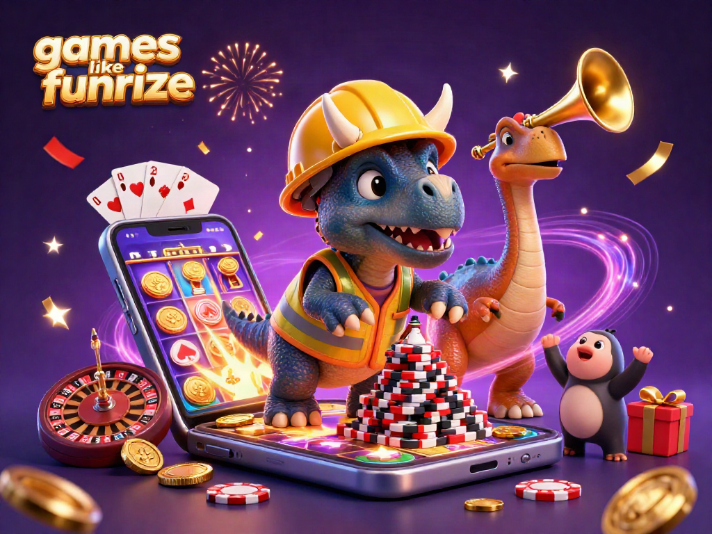 Engage in thrilling games like Funrize with vibrant slot visuals and action-filled casino elements.