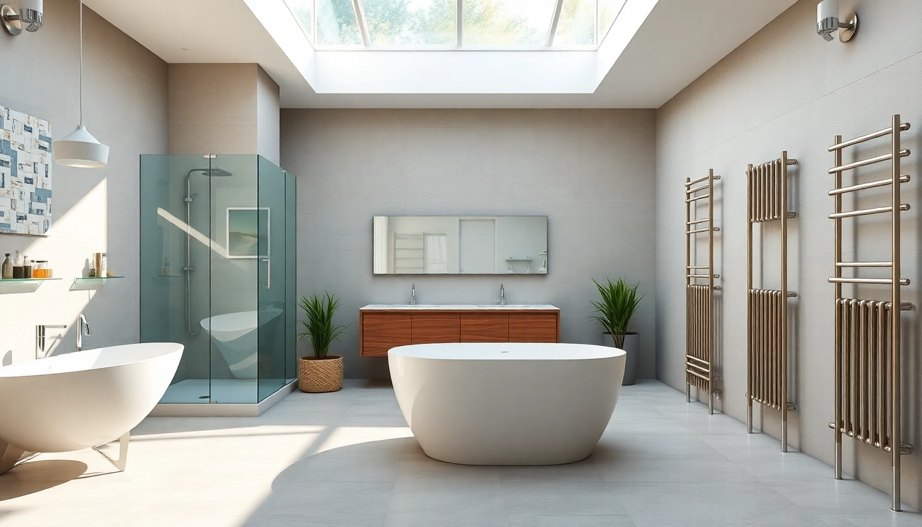 Sonni sanitär GmbH zeigt elegante Bademöbel und Duschwände in modernem Ambiente.