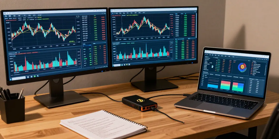 Bitcoin cloud mining insights with advanced trading analysis tools in a modern crypto workspace.