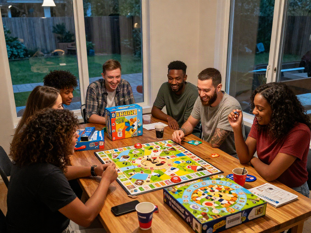 Cialis and vibrant board games create a fun atmosphere for friends at The Game Room.