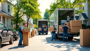Best Toronto Movers efficiently loading items in a vibrant neighborhood, showcasing professionalism and teamwork.