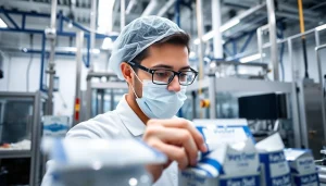 süßstofflieferant inspecting quality in a professional food manufacturing environment.