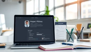 Create a standout Resume Builder with a modern interface and vibrant workspace.