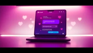 Engaging interface for sex chat ai featuring a modern AI chatbot in a warm, intimate setting.