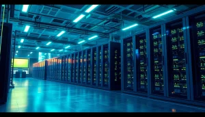 Cloud mining bitcoin renewable energy data centers in a futuristic setting