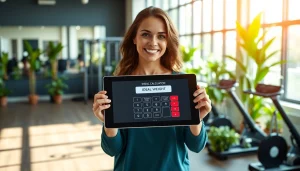 Calculate your healthy range with the ideal weight calculator displayed on a digital tablet.