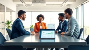 Engage with WhatsApp Business CRM strategies in a modern office setting.