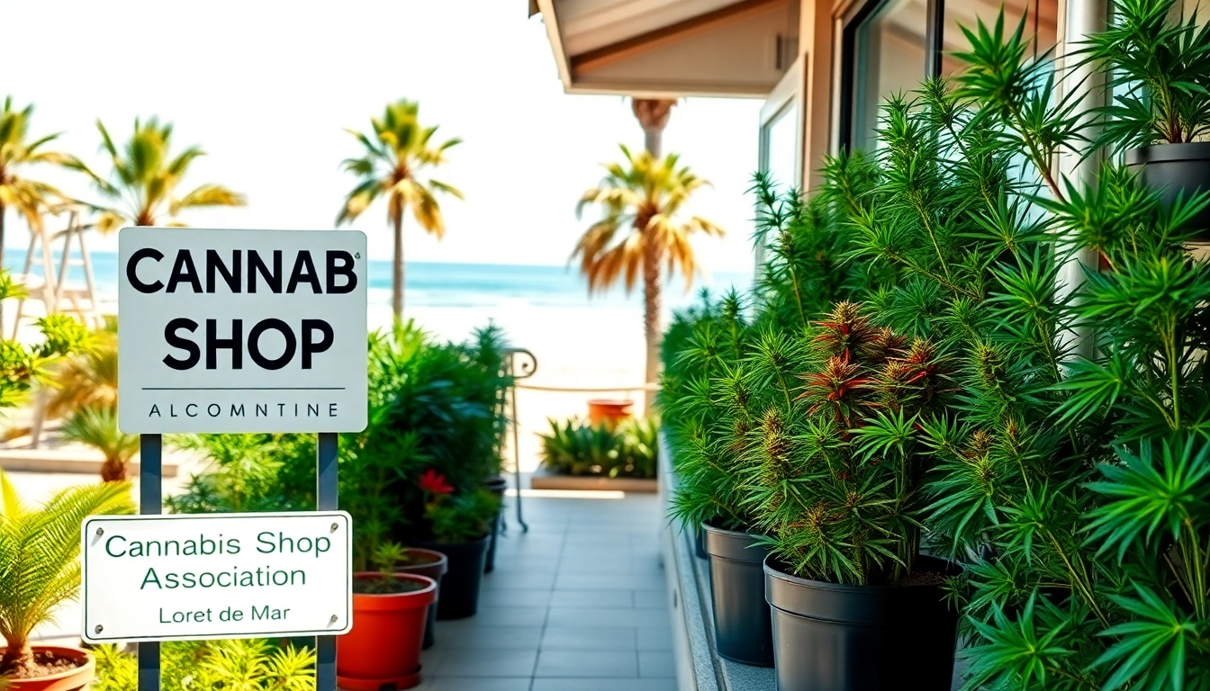 Visit the Cannabis shop association Lloret de Mar with its inviting storefront and vibrant atmosphere.
