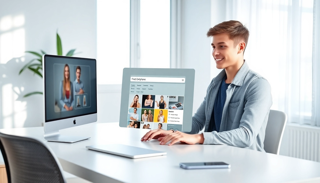Find someone on OnlyFans with an intuitive digital workspace showing profile search features.