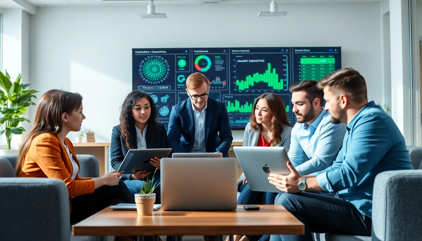 AI consulting company in UK professionals collaborating in a modern office.