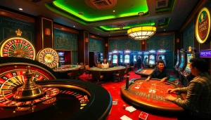 Join thrilling games at RIKVIP's vibrant casino tables with poker chips and cards.
